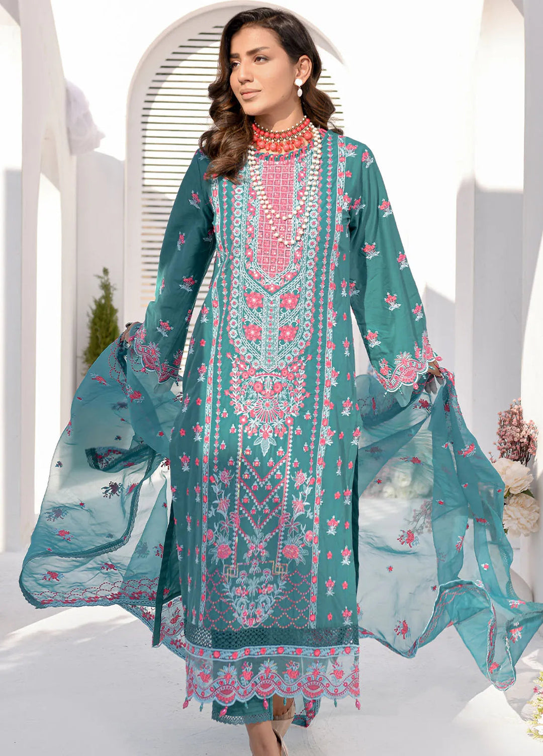 Elsyia By Fiona Embroidered Lawn Suit Unstitched 3 Piece FO24E Monsoon - Summer Collection