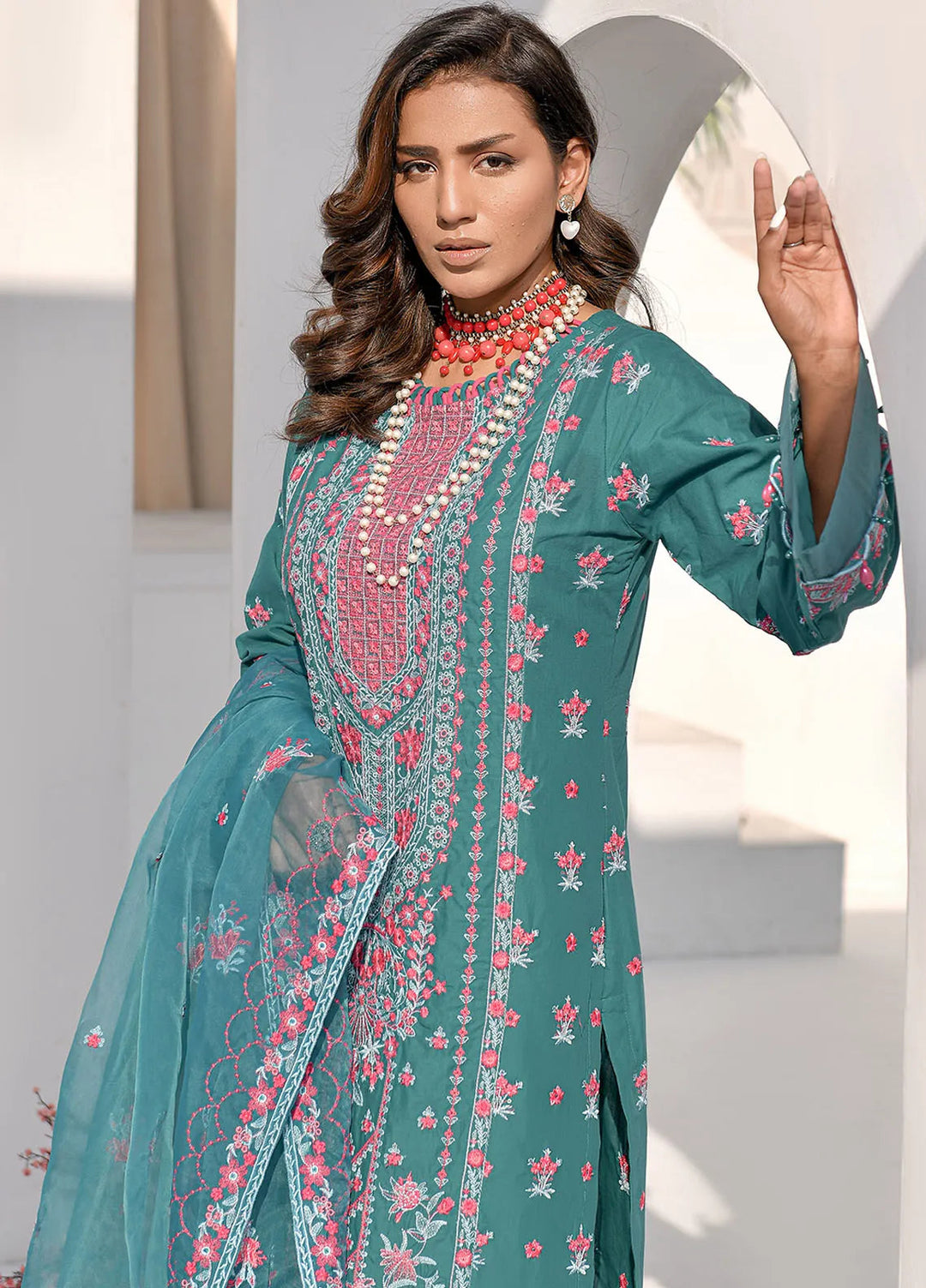 Elsyia By Fiona Embroidered Lawn Suit Unstitched 3 Piece FO24E Monsoon - Summer Collection