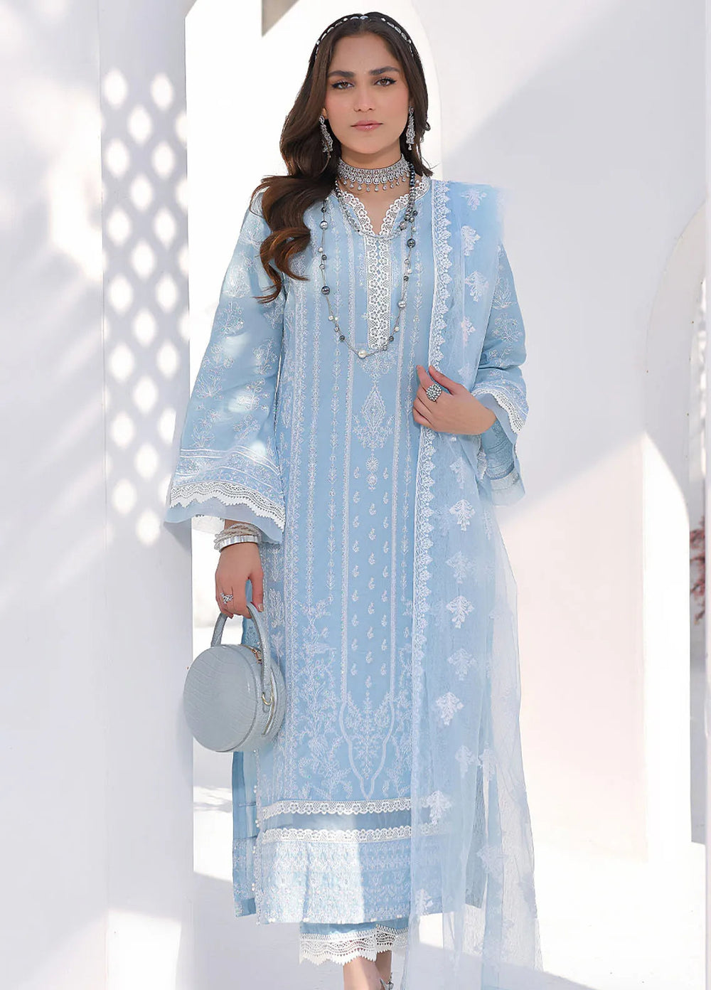 Elsyia By Fiona Embroidered Lawn Suit Unstitched 3 Piece FO24E Moonlit - Summer Collection