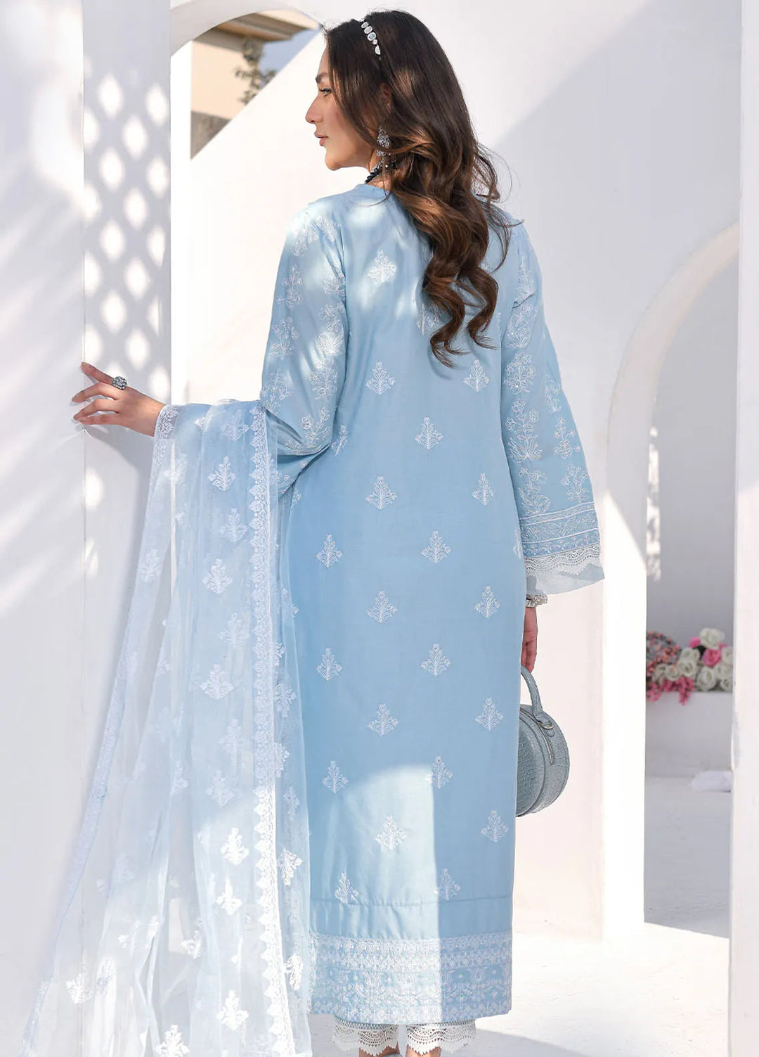 Elsyia By Fiona Embroidered Lawn Suit Unstitched 3 Piece FO24E Moonlit - Summer Collection