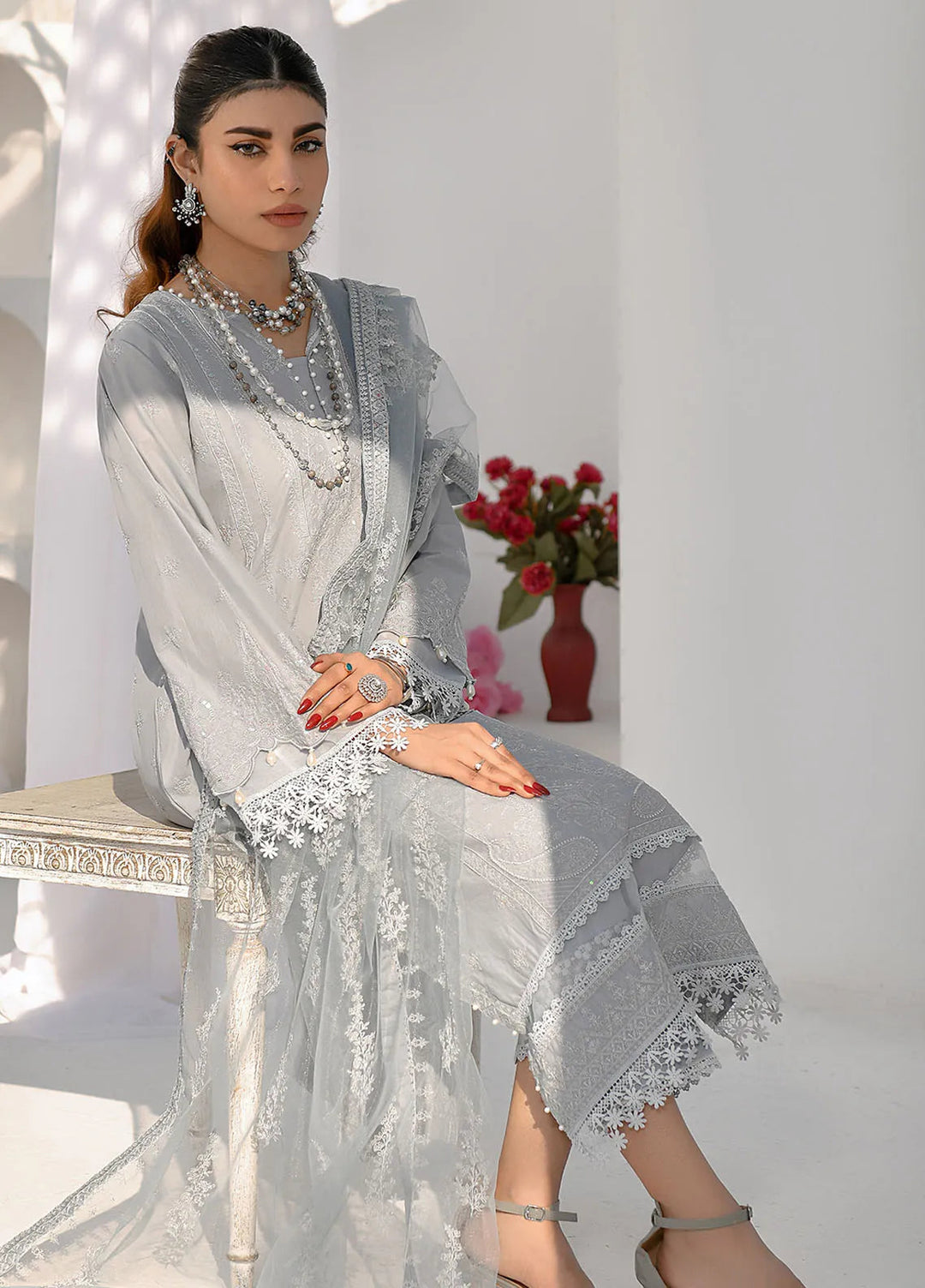 Elsyia By Fiona Embroidered Lawn Suit Unstitched 3 Piece FO24E Reindeer - Summer Collection