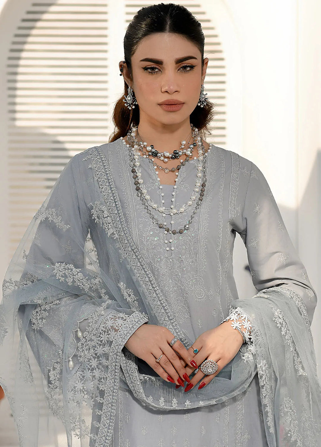 Elsyia By Fiona Embroidered Lawn Suit Unstitched 3 Piece FO24E Reindeer - Summer Collection