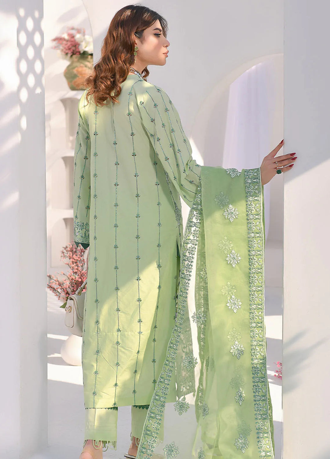 Elsyia By Fiona Embroidered Lawn Suit Unstitched 3 Piece FO24E Zen Garden - Summer Collection