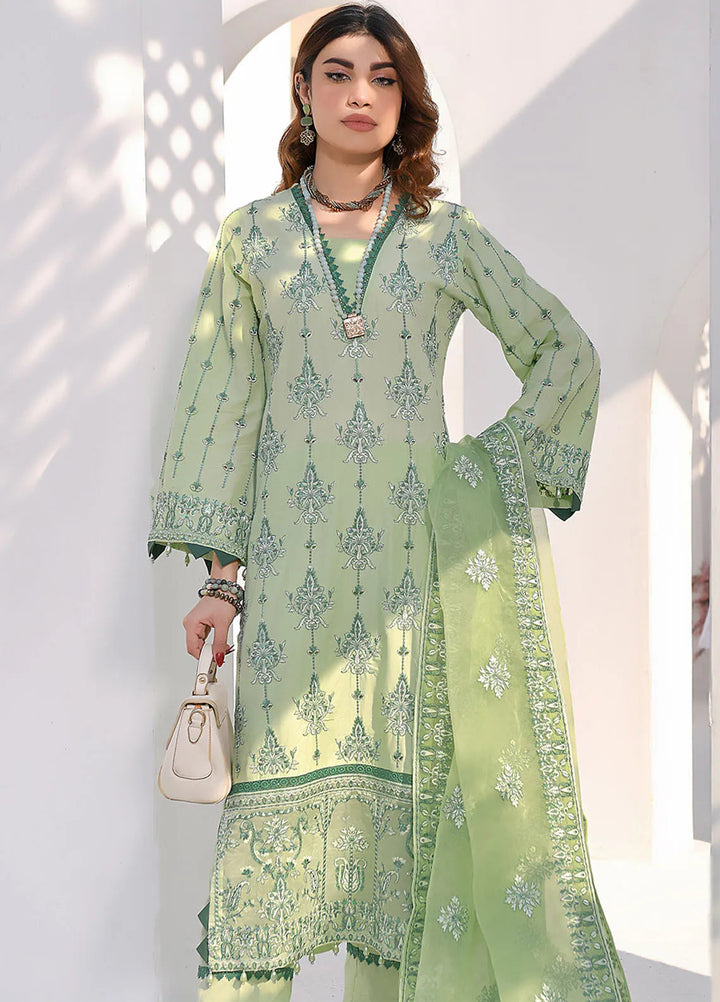 Elsyia By Fiona Embroidered Lawn Suit Unstitched 3 Piece FO24E Zen Garden - Summer Collection
