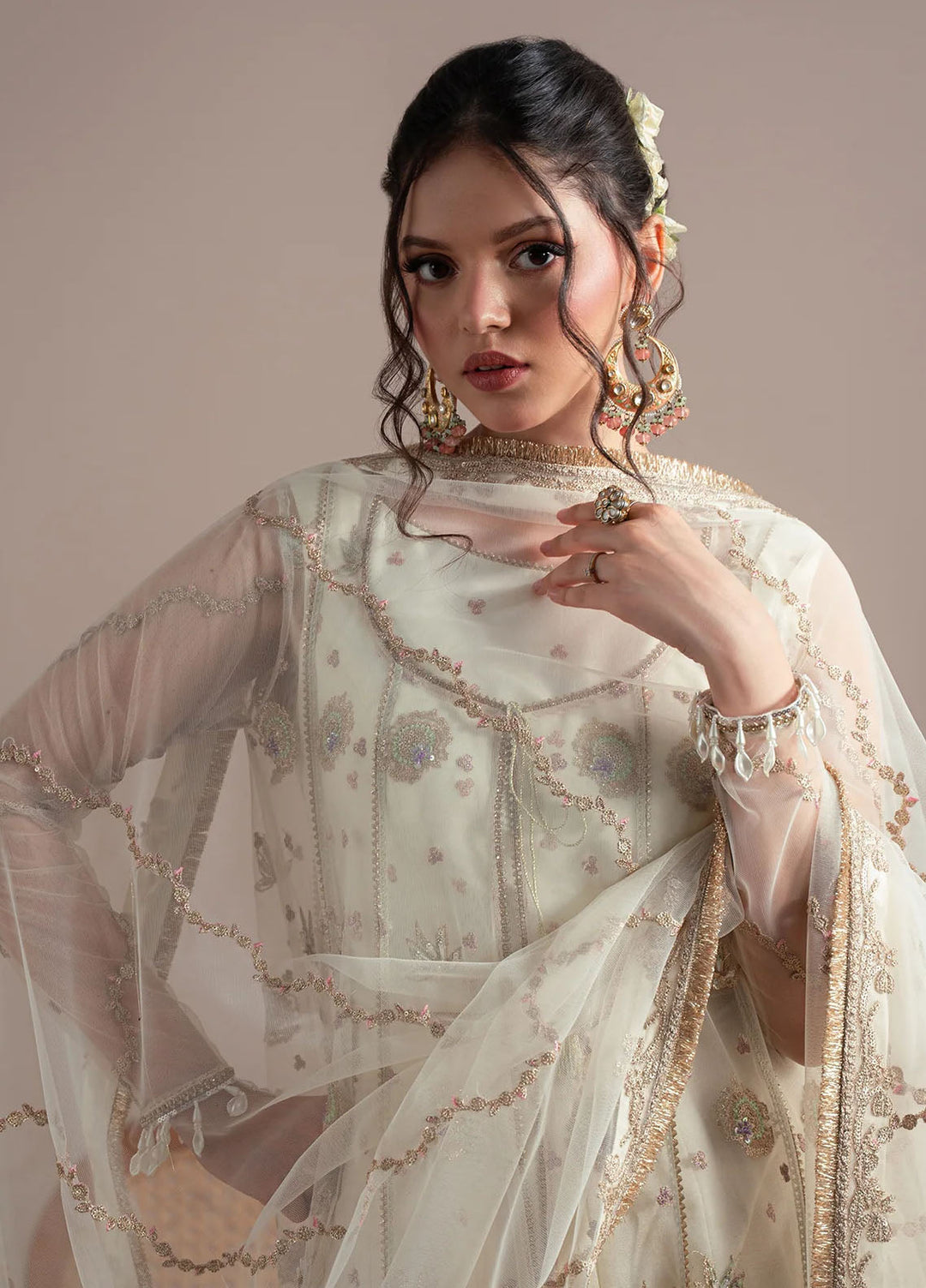 Elvin by Fabiha Fatima Pret Embroidered Net 3 Piece Suit Fayra