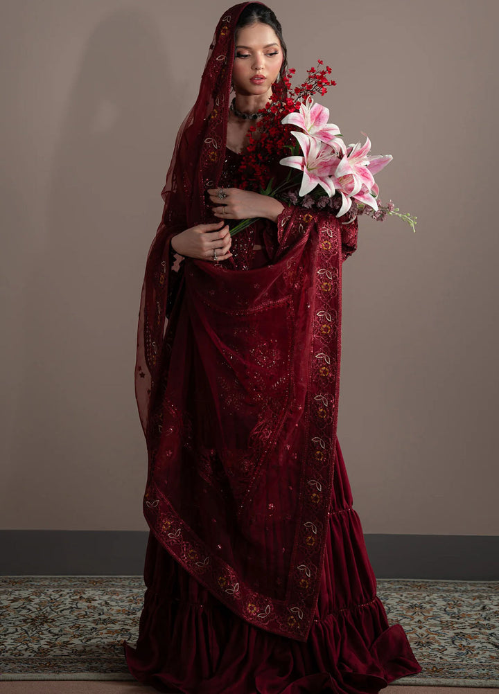 Elvin by Fabiha Fatima Pret Embroidered Net 3 Piece Suit Rubeia