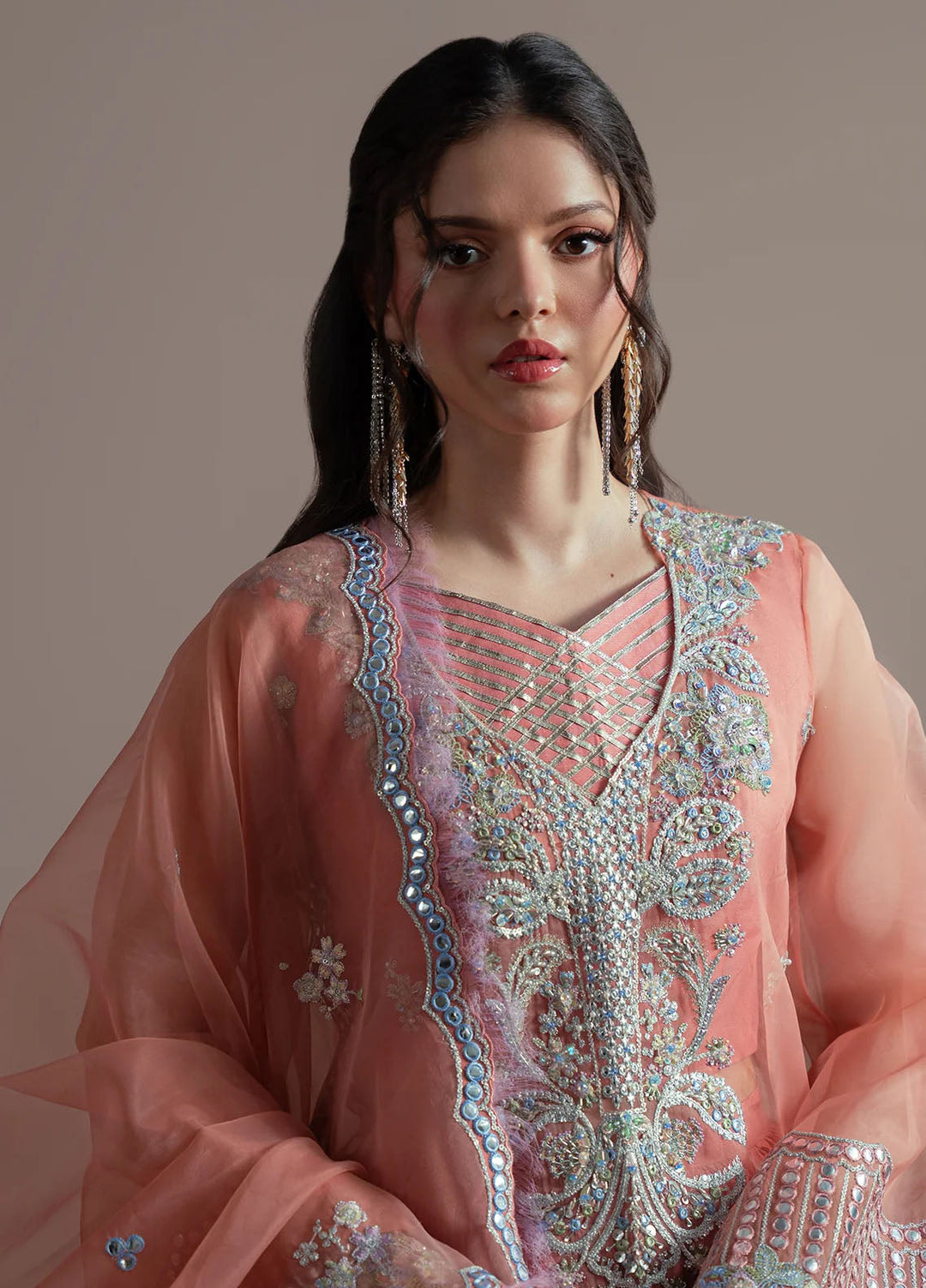 Elvin by Fabiha Fatima Pret Embroidered Organza 3 Piece Suit Roselle