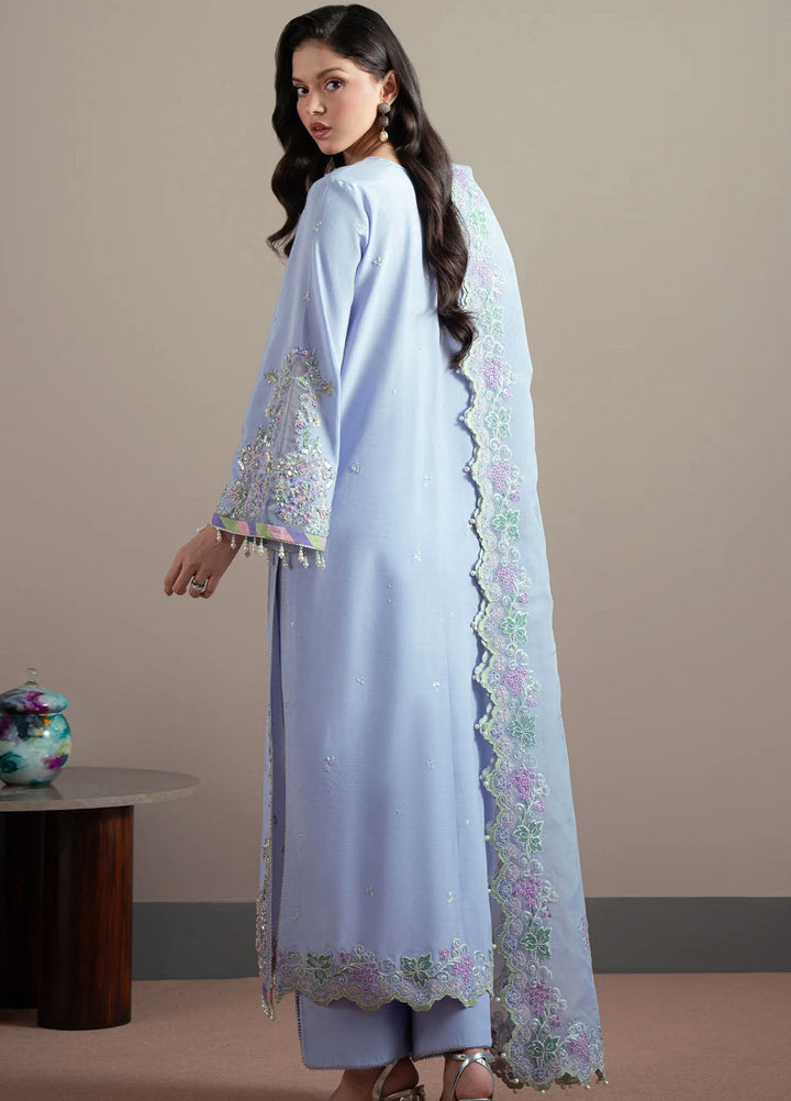 Elvin by Fabiha Fatima Pret Embroidered Raw Silk 3 Piece Suit Iris