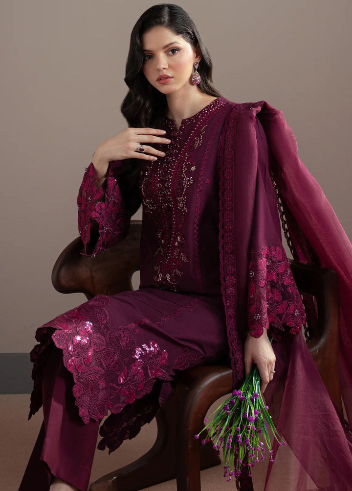 Elvin by Fabiha Fatima Pret Embroidered Silk 3 Piece Suit Lazel