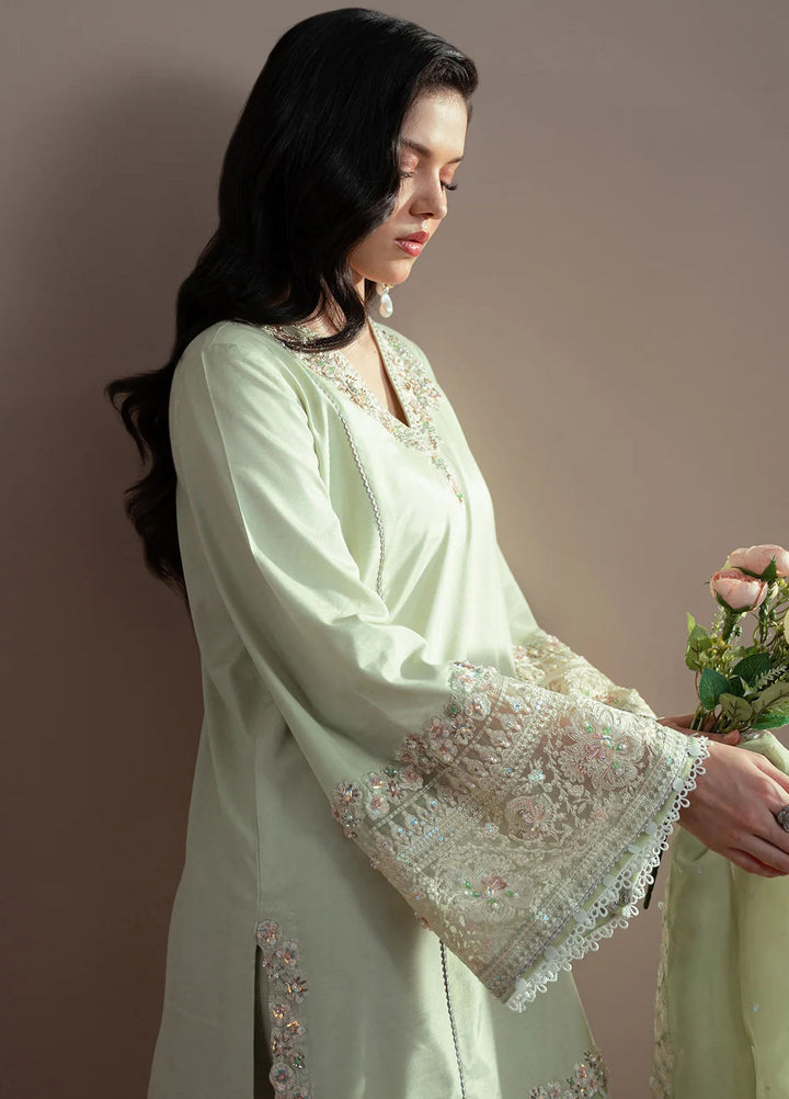 Elvin by Fabiha Fatima Pret Embroidered Silk 3 Piece Suit Sage
