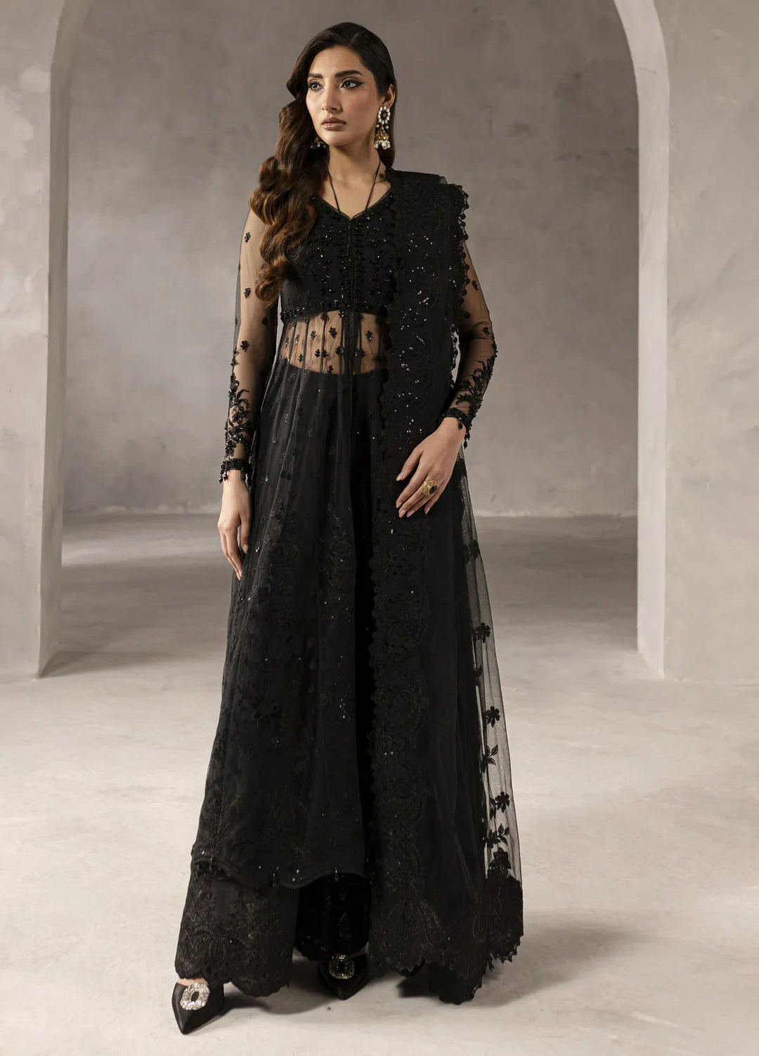 Elysee by Imran Ramzan Embroidered Net Suits Unstitched 3 Piece IR25EF Amour de Noire - Formals Collection