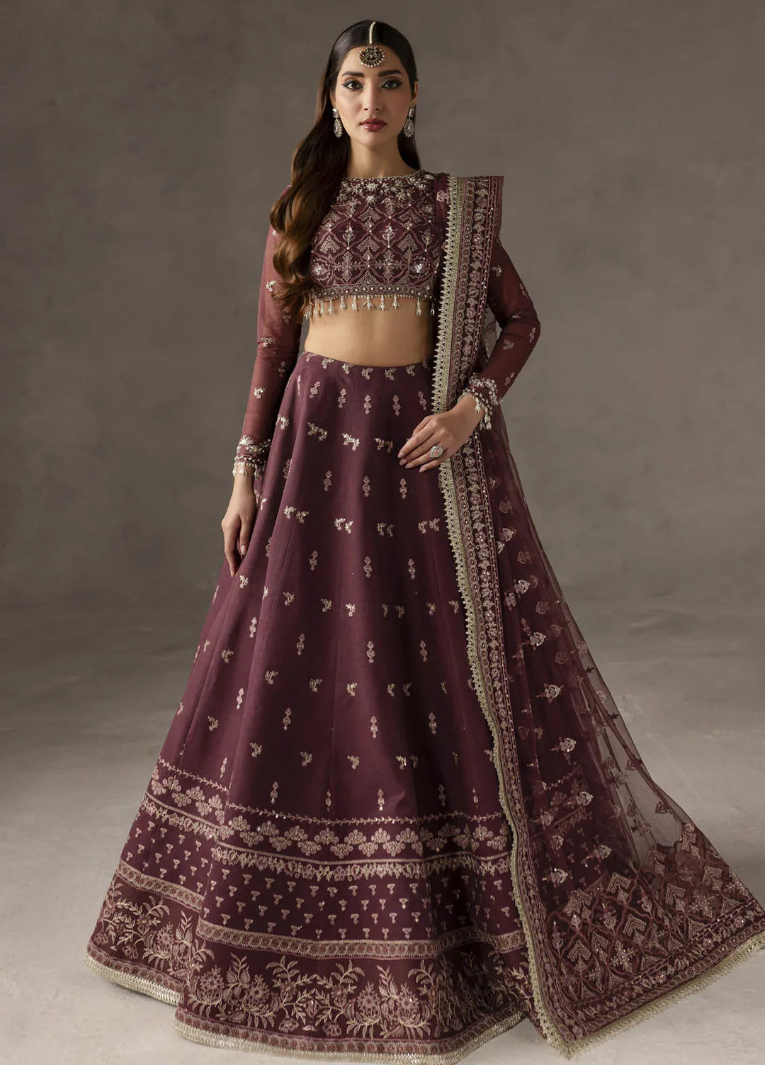 Elysee by Imran Ramzan Embroidered Net Suits Unstitched 3 Piece IR25EF Iris di Viola - Formals Collection