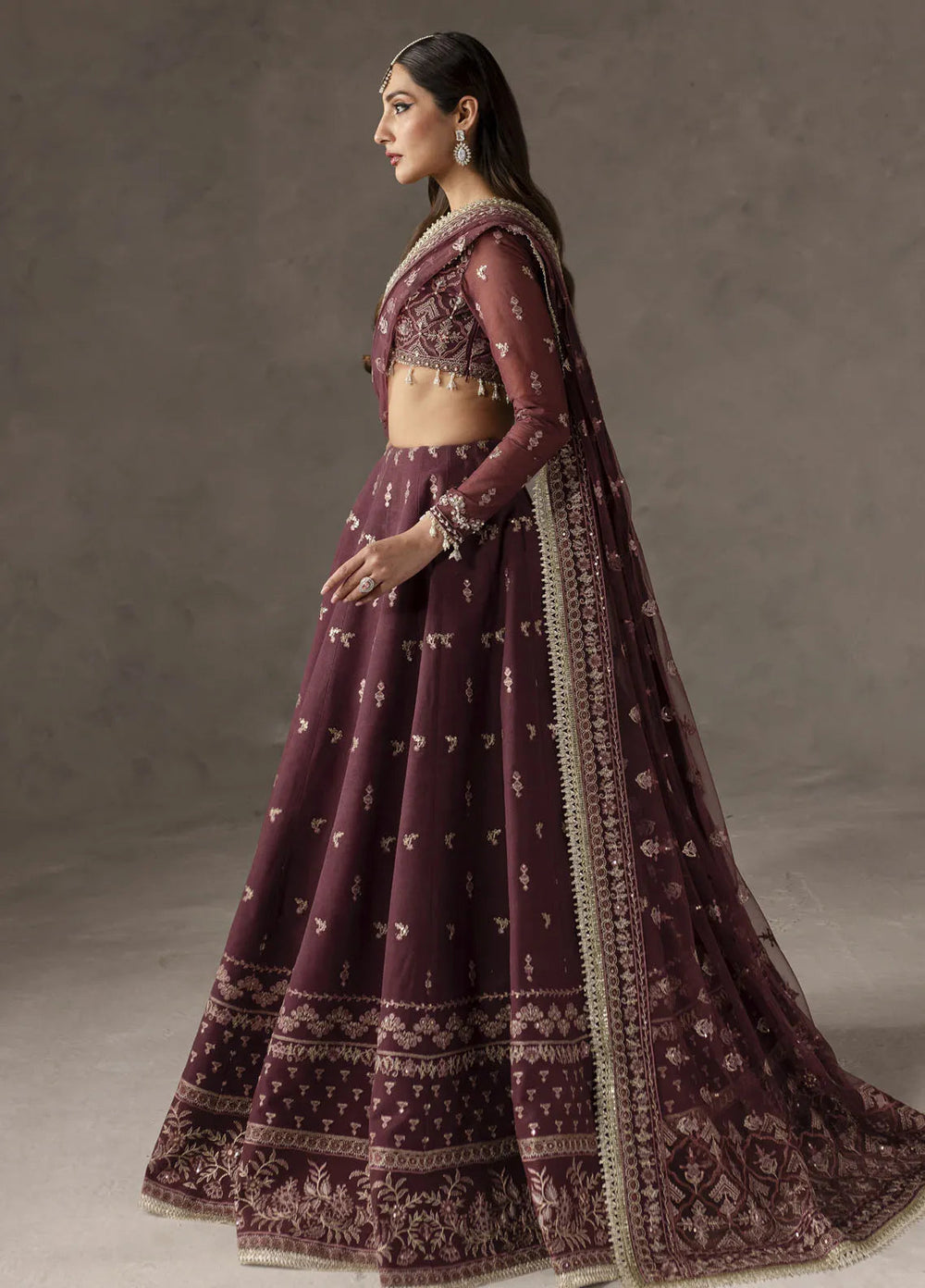 Elysee by Imran Ramzan Embroidered Net Suits Unstitched 3 Piece IR25EF Iris di Viola - Formals Collection