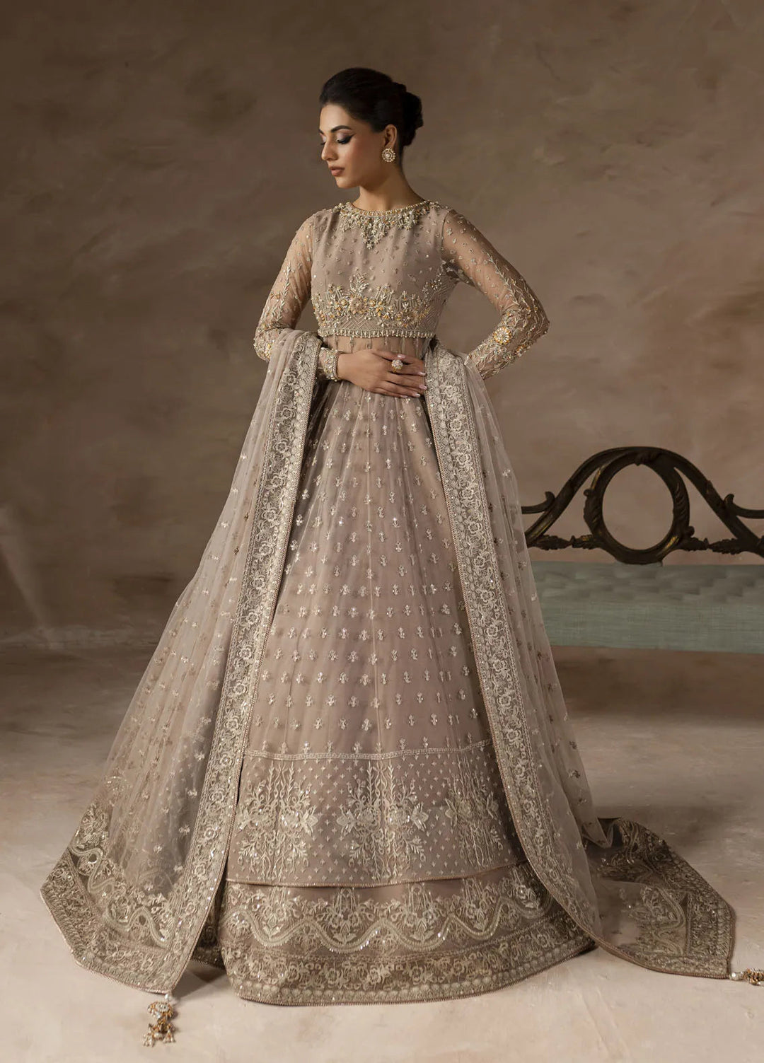 Elysee by Imran Ramzan Embroidered Net Suits Unstitched 3 Piece IR25EF Petal de Soi - Formamls Collection