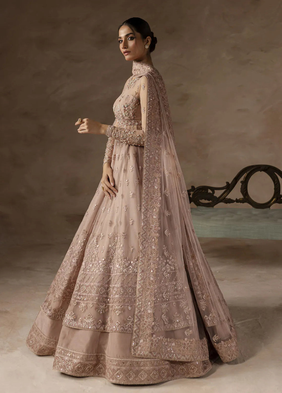 Elysee by Imran Ramzan Embroidered Net Suits Unstitched 3 Piece IR25EF Reve de Rose - Formamls Collection