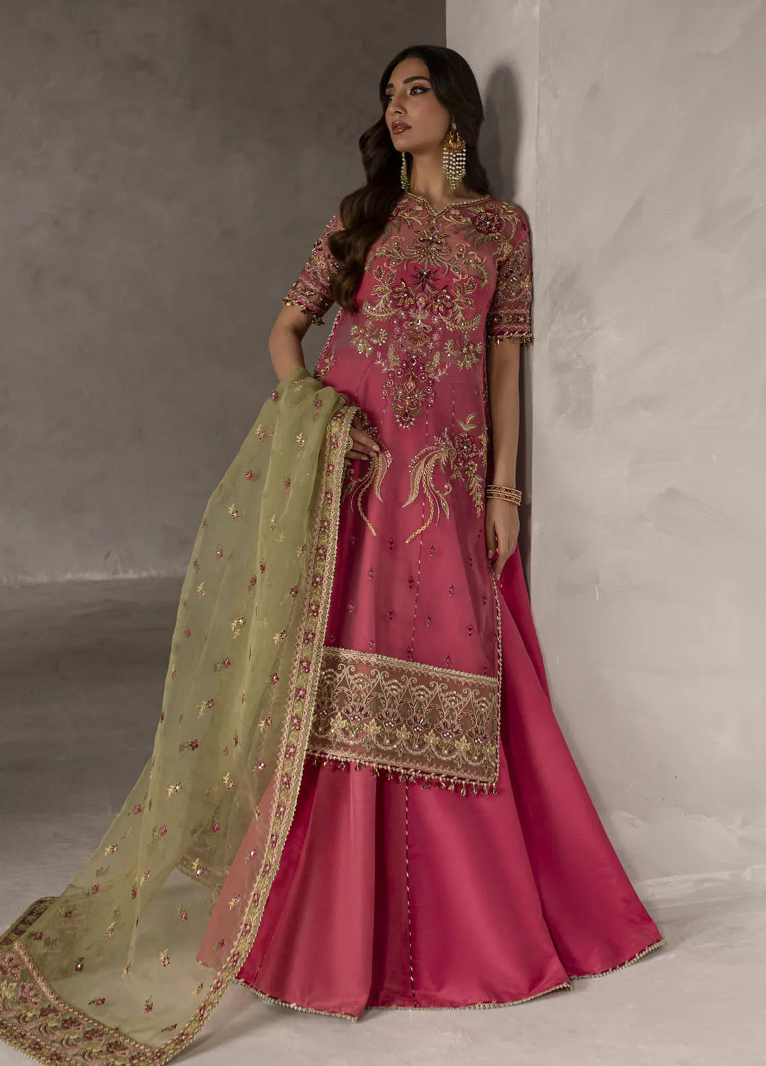 Elysee by Imran Ramzan Embroidered Organza Suits Unstitched 3 Piece IR25EF Orchidee Rose - Formals Collection