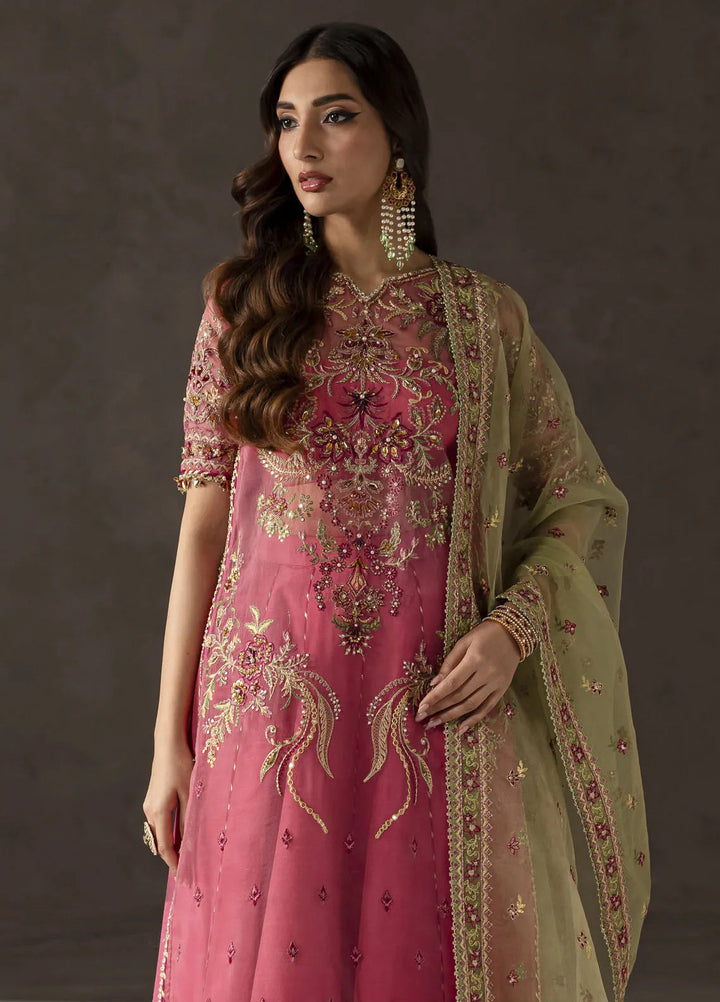 Elysee by Imran Ramzan Embroidered Organza Suits Unstitched 3 Piece IR25EF Orchidee Rose - Formals Collection