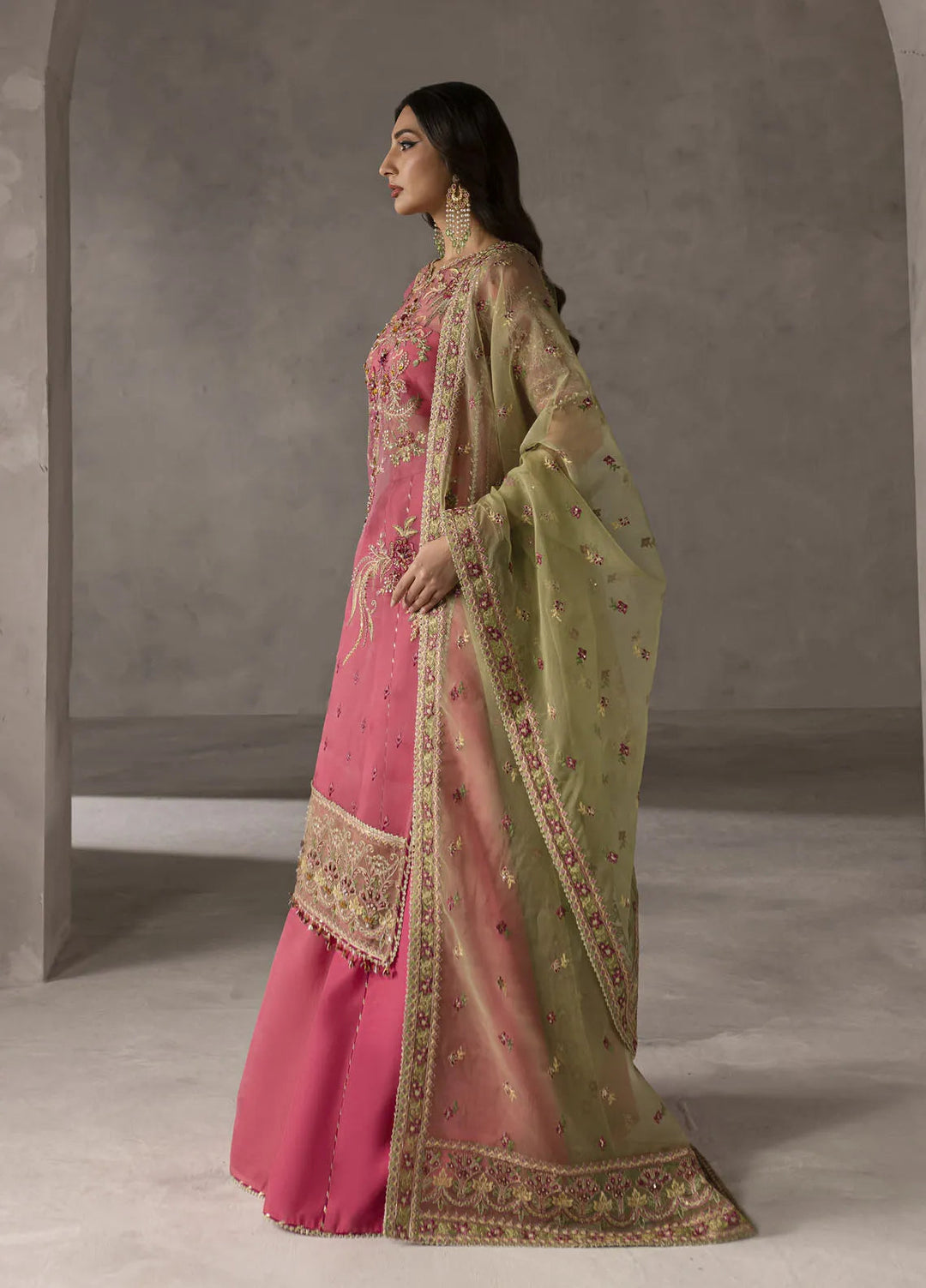 Elysee by Imran Ramzan Embroidered Organza Suits Unstitched 3 Piece IR25EF Orchidee Rose - Formamls Collection