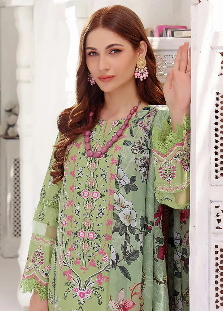 Elysia By Fiona Pret Embroidered Lawn 3 Piece Suit For Girls Ocherous