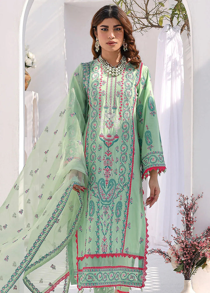 Elysia By Fiona Pret Embroidered Lawn 3 Piece Suit For Girls Sakura