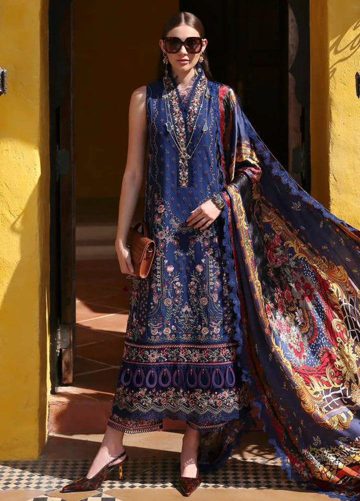 Elysia by Kanwal Malik Embroidered Lawn Suits Unstitched 3 Piece KM24E Azure - Summer Collection