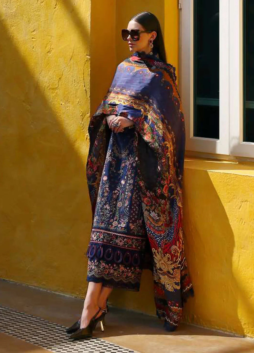 Elysia by Kanwal Malik Embroidered Lawn Suits Unstitched 3 Piece KM24E Azure - Summer Collection