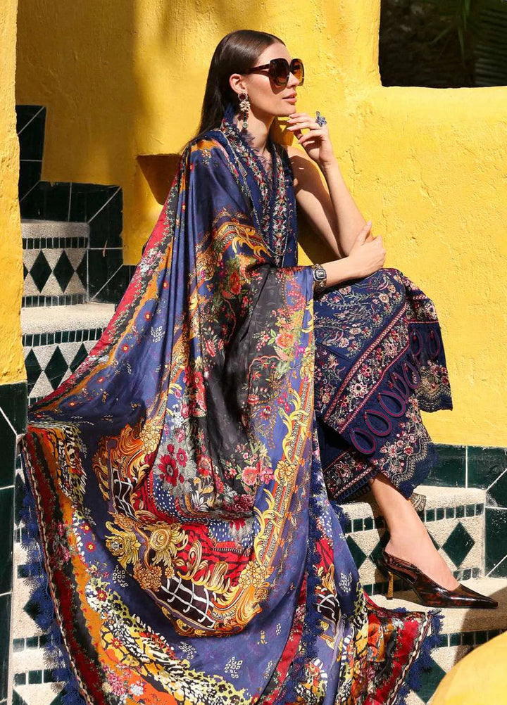 Elysia by Kanwal Malik Embroidered Lawn Suits Unstitched 3 Piece KM24E Azure - Summer Collection