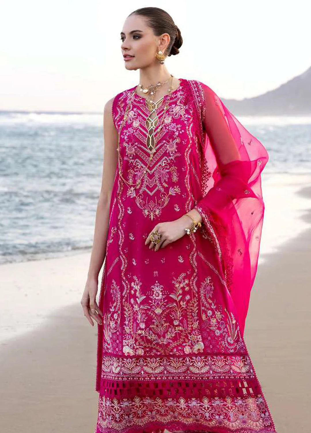 Elysia by Kanwal Malik Embroidered Lawn Suits Unstitched 3 Piece KM24E Evaline - Summer Collection