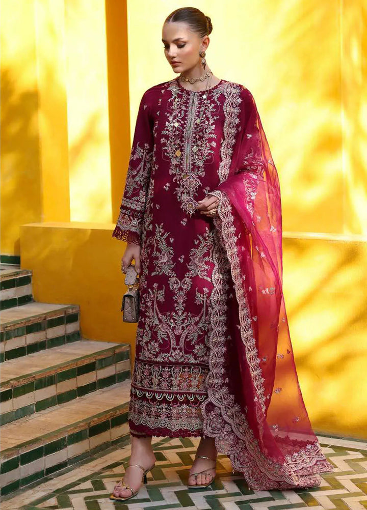 Elysia by Kanwal Malik Embroidered Lawn Suits Unstitched 3 Piece KM24E Lavena - Summer Collection