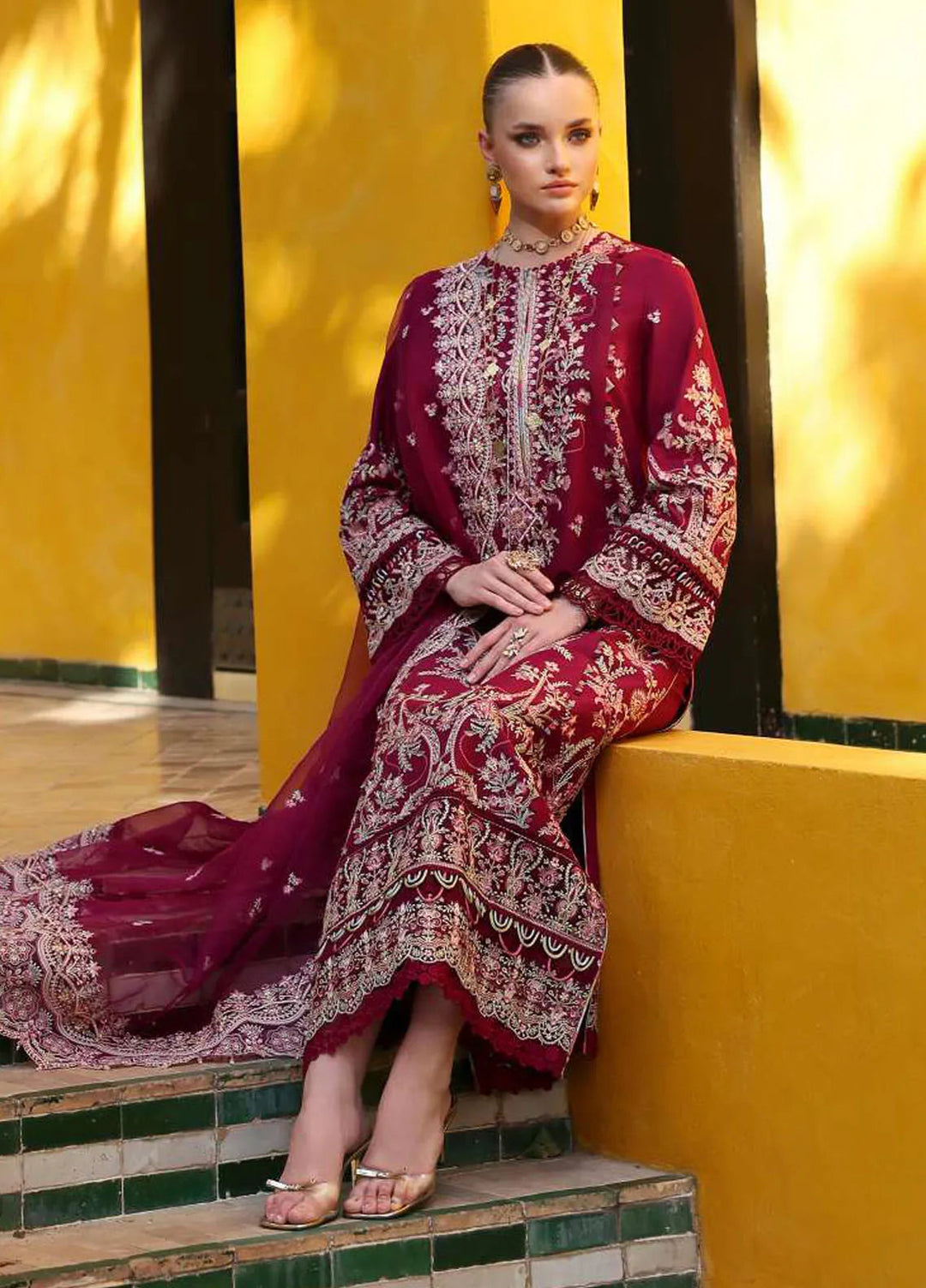 Elysia by Kanwal Malik Embroidered Lawn Suits Unstitched 3 Piece KM24E Lavena - Summer Collection