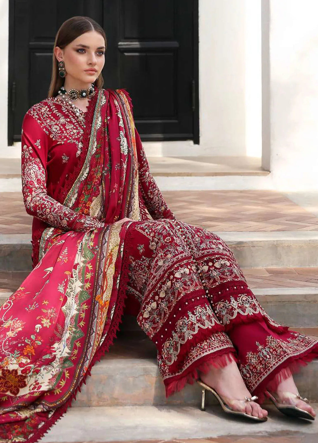 Elysia by Kanwal Malik Embroidered Lawn Suits Unstitched 3 Piece KM24E Marina - Summer Collection