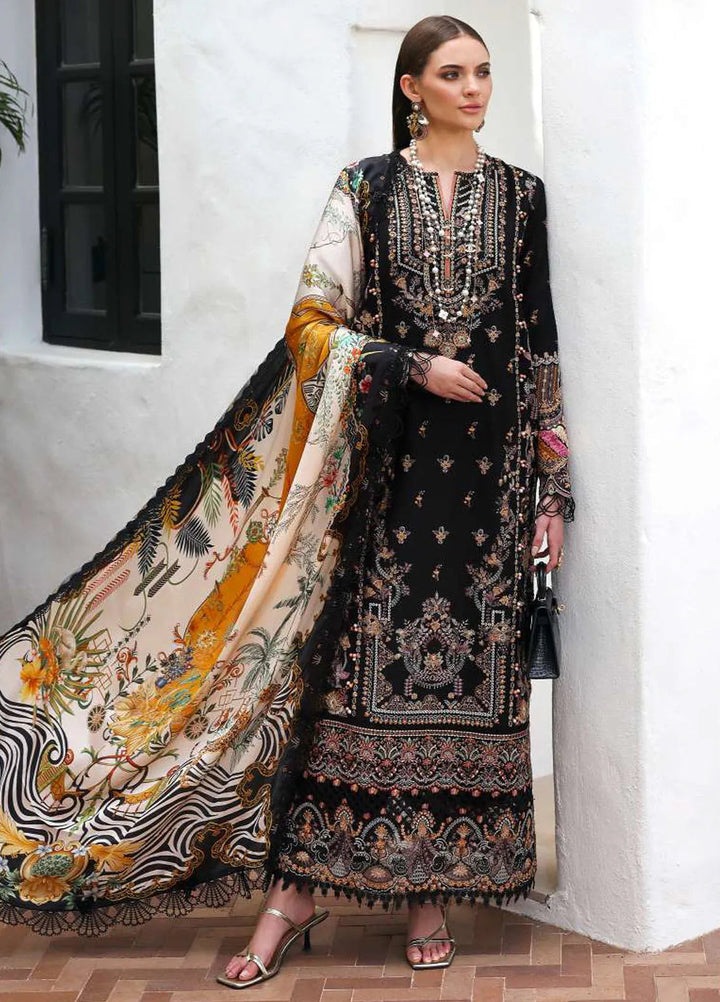 Elysia by Kanwal Malik Embroidered Lawn Suits Unstitched 3 Piece KM24E Noire - Summer Collection
