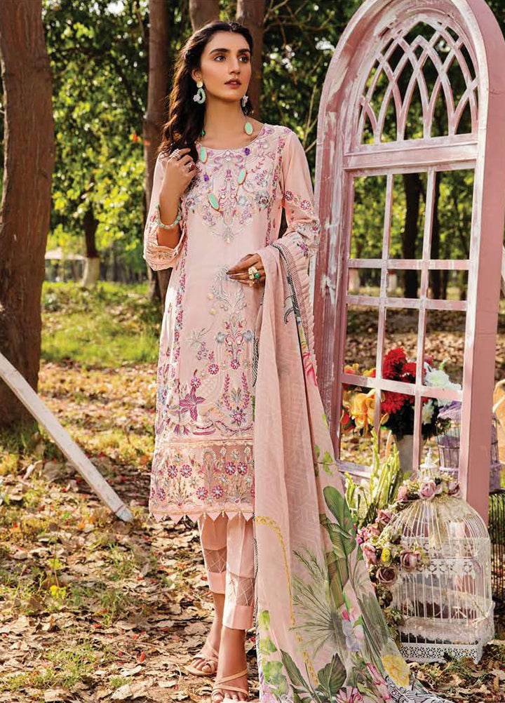 Elysia by Sana Sheraz Embroidered Lawn Suits Unstitched 3 Piece SS21E 02 Camelia - Luxury Collection
