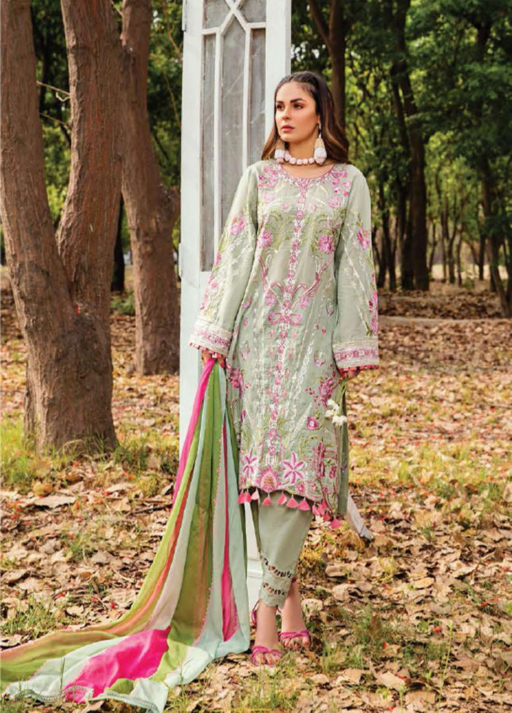 Elysia by Sana Sheraz Embroidered Lawn Suits Unstitched 3 Piece SS21E 06 Clover - Luxury Collection