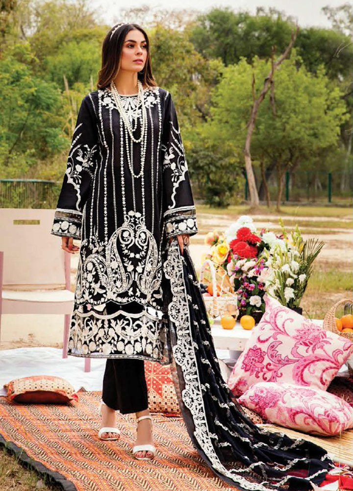 Elysia by Sana Sheraz Embroidered Lawn Suits Unstitched 3 Piece SS21E 10 Snowdrop - Luxury Collection