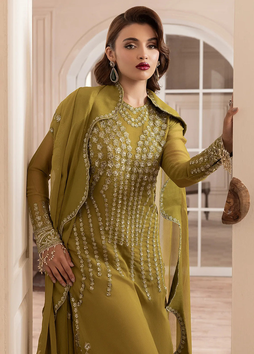 Elyssa by Sahane Embroidered Chiffon Suits Unstitched 3 Piece SNE25EL CT-19001 Eve - Formal Collection