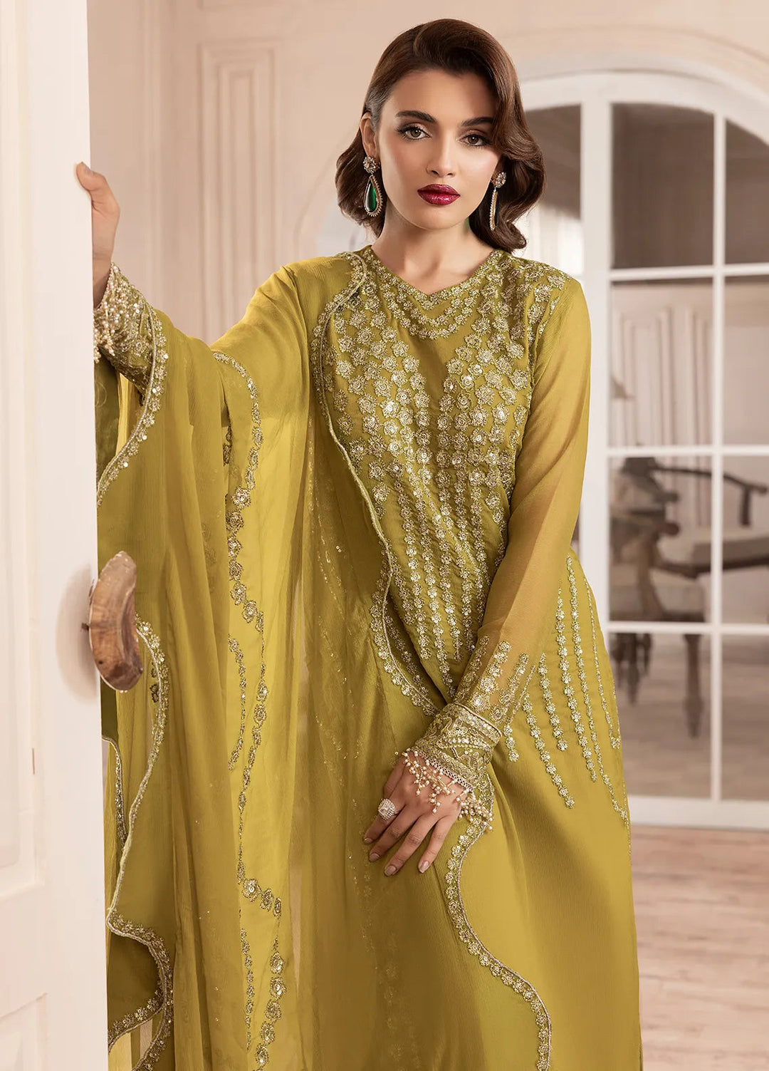Elyssa by Sahane Embroidered Chiffon Suits Unstitched 3 Piece SNE25EL CT-19001 Eve - Formal Collection