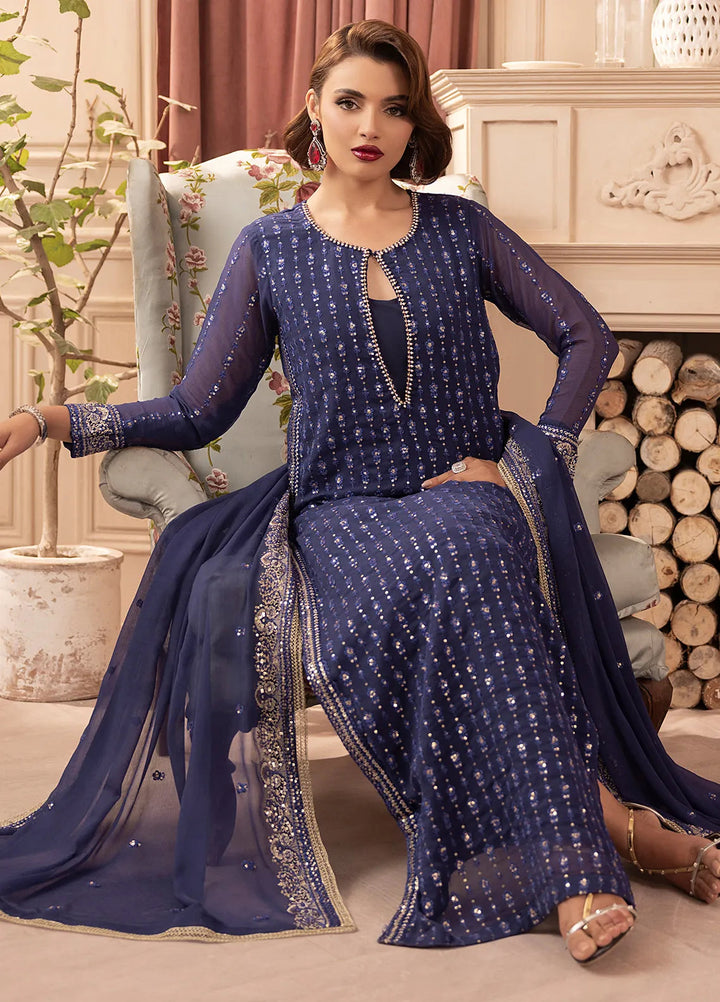 Elyssa by Sahane Embroidered Chiffon Suits Unstitched 3 Piece SNE25EL CT-19002 Elle - Formal Collection