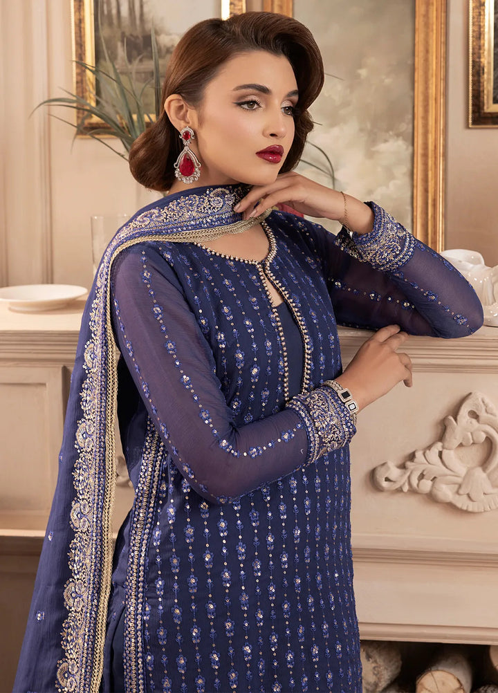 Elyssa by Sahane Embroidered Chiffon Suits Unstitched 3 Piece SNE25EL CT-19002 Elle - Formal Collection