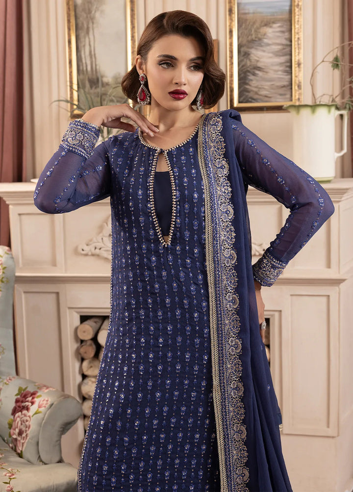 Elyssa by Sahane Embroidered Chiffon Suits Unstitched 3 Piece SNE25EL CT-19002 Elle - Formal Collection