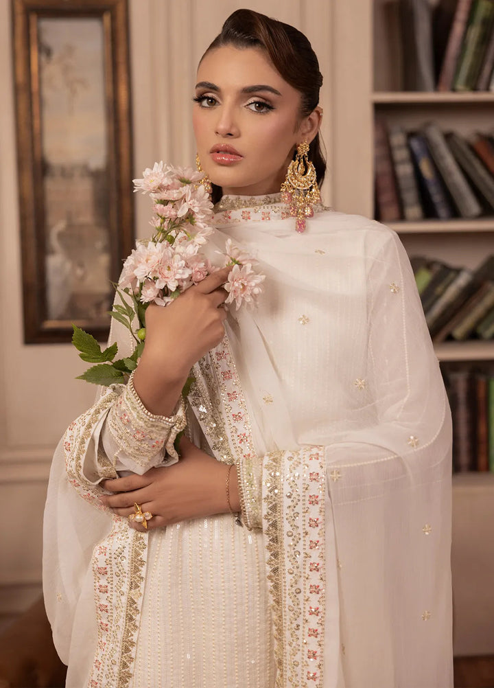 Elyssa by Sahane Embroidered Chiffon Suits Unstitched 3 Piece SNE25EL CT-19005 Perle - Formal Collection