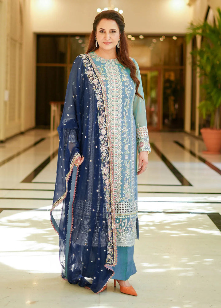 Elyssa by Sahane Embroidered Chiffon Suits Unstitched 3 Piece SNE25EL CT-19008 Cedra - Formal Collection