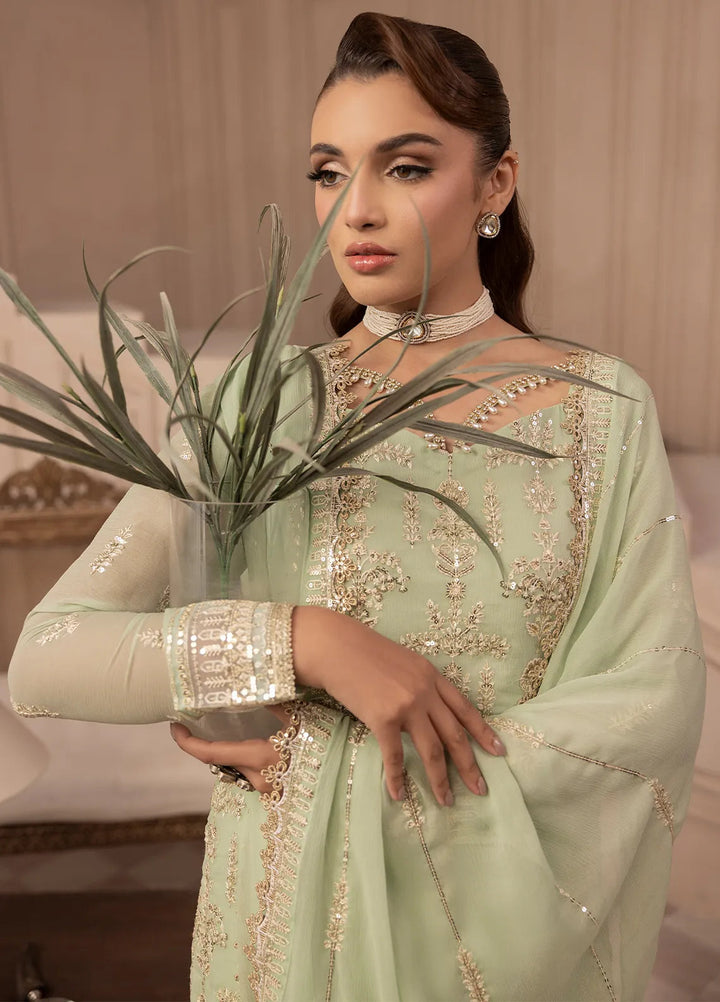 Elyssa by Sahane Embroidered Chiffon Suits Unstitched 3 Piece SNE25EL CT-19004 Emera - Formal Collection