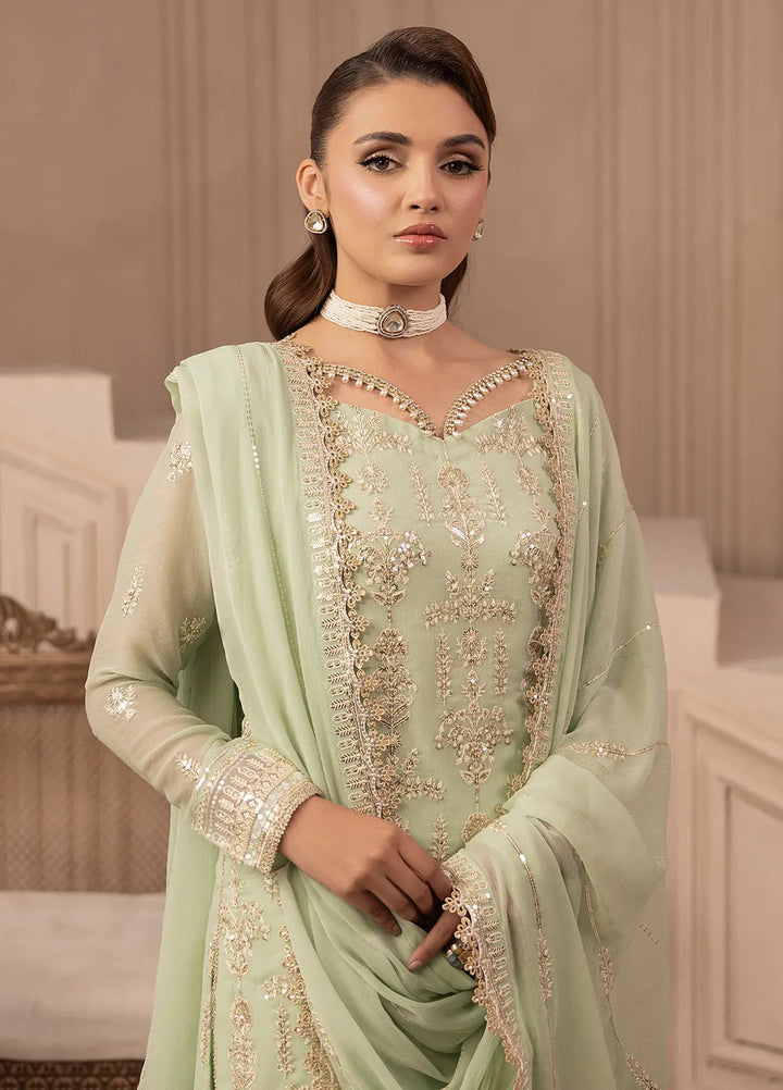 Elyssa by Sahane Embroidered Chiffon Suits Unstitched 3 Piece SNE25EL CT-19004 Emera - Formal Collection