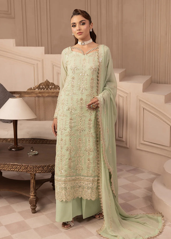 Elyssa by Sahane Embroidered Chiffon Suits Unstitched 3 Piece SNE25EL CT-19004 Emera - Formal Collection