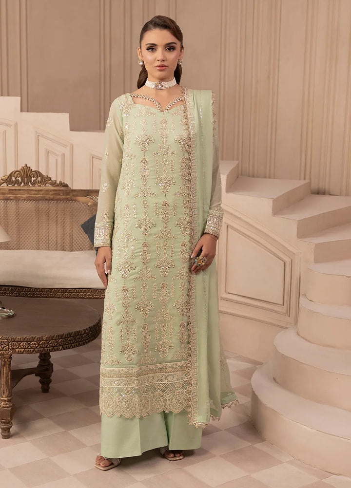 Elyssa by Sahane Embroidered Chiffon Suits Unstitched 3 Piece SNE25EL CT-19004 Emera - Formal Collection