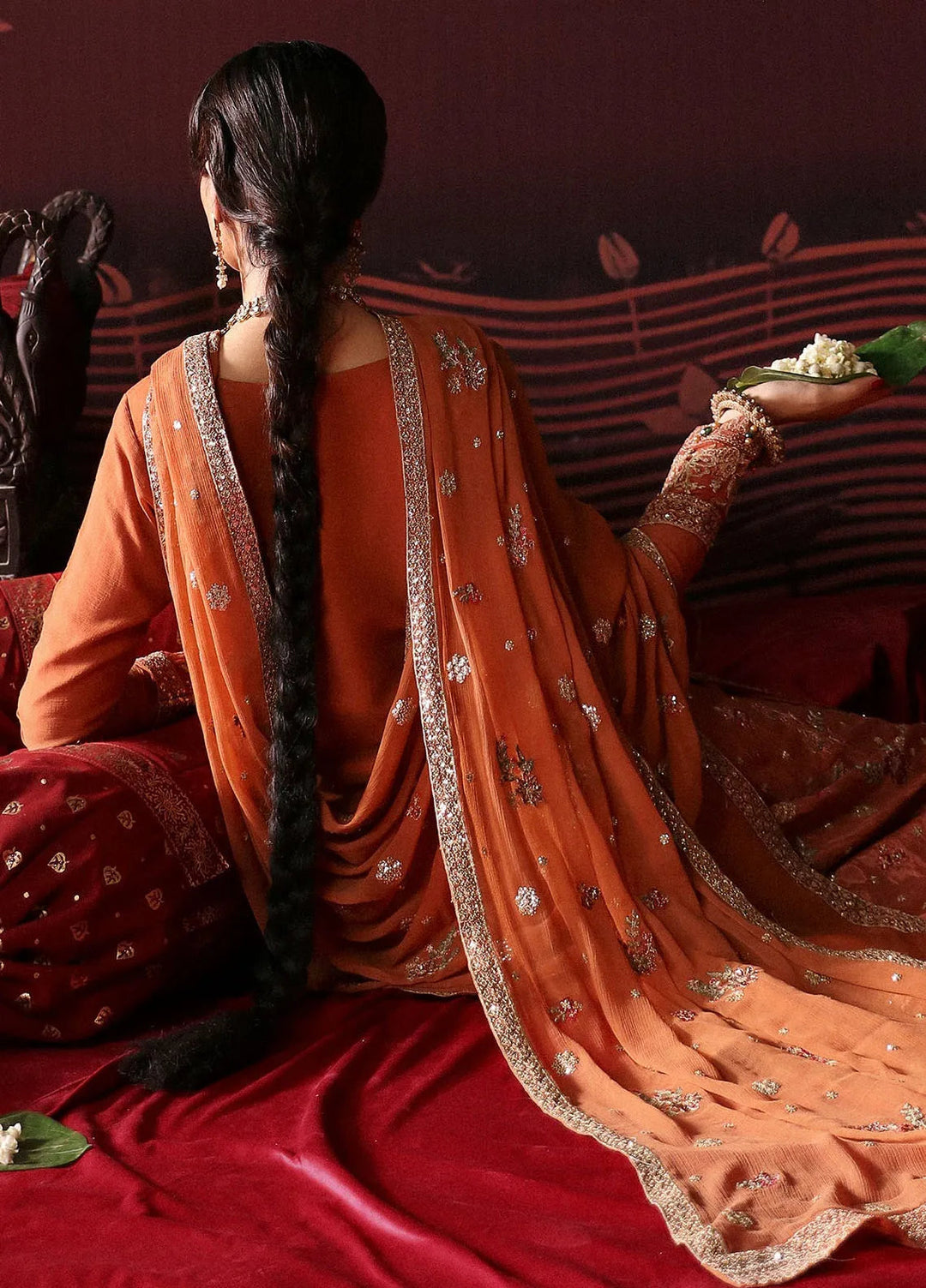 Emaan Adeel Embroidered Chiffon Suits Unstitched 3 Piece EA24DD Leela - Formals Collection