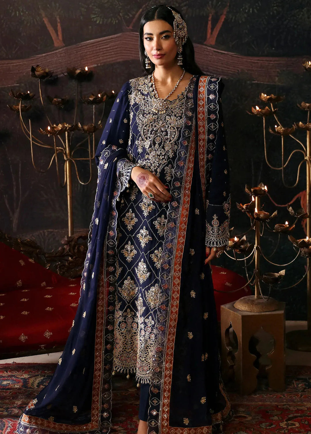 Emaan Adeel Embroidered Chiffon Suits Unstitched 3 Piece EA24DD Nazgul - Formals Collection