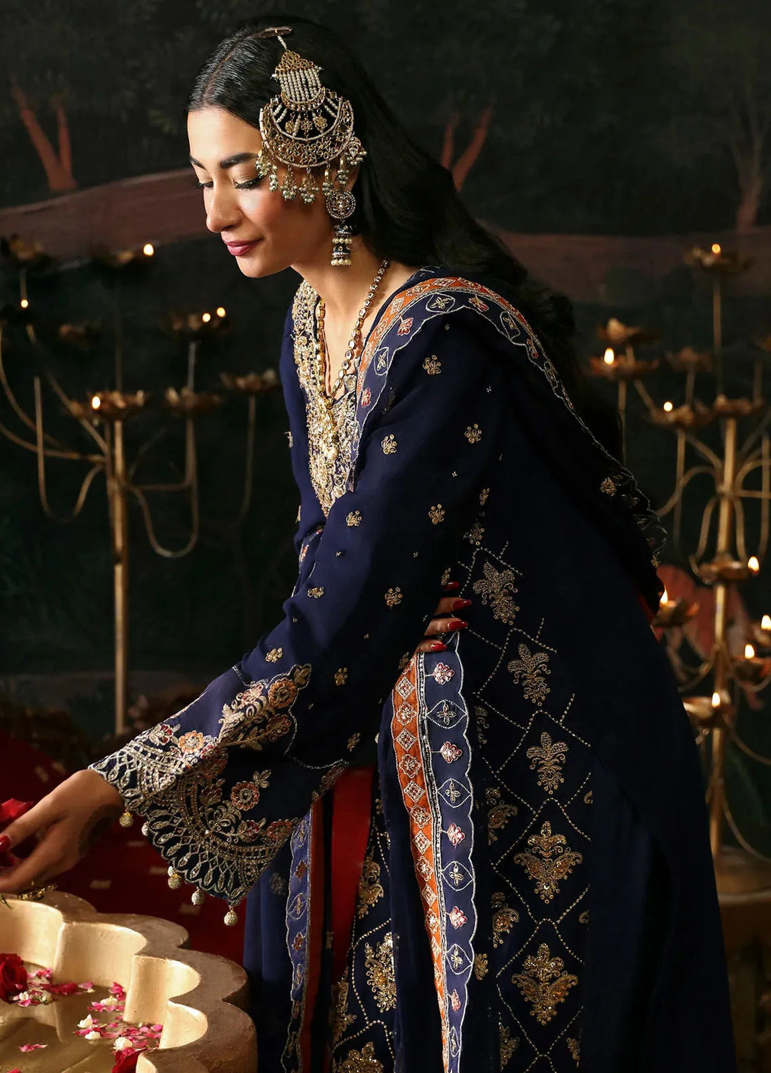 Emaan Adeel Embroidered Chiffon Suits Unstitched 3 Piece EA24DD Nazgul - Formals Collection