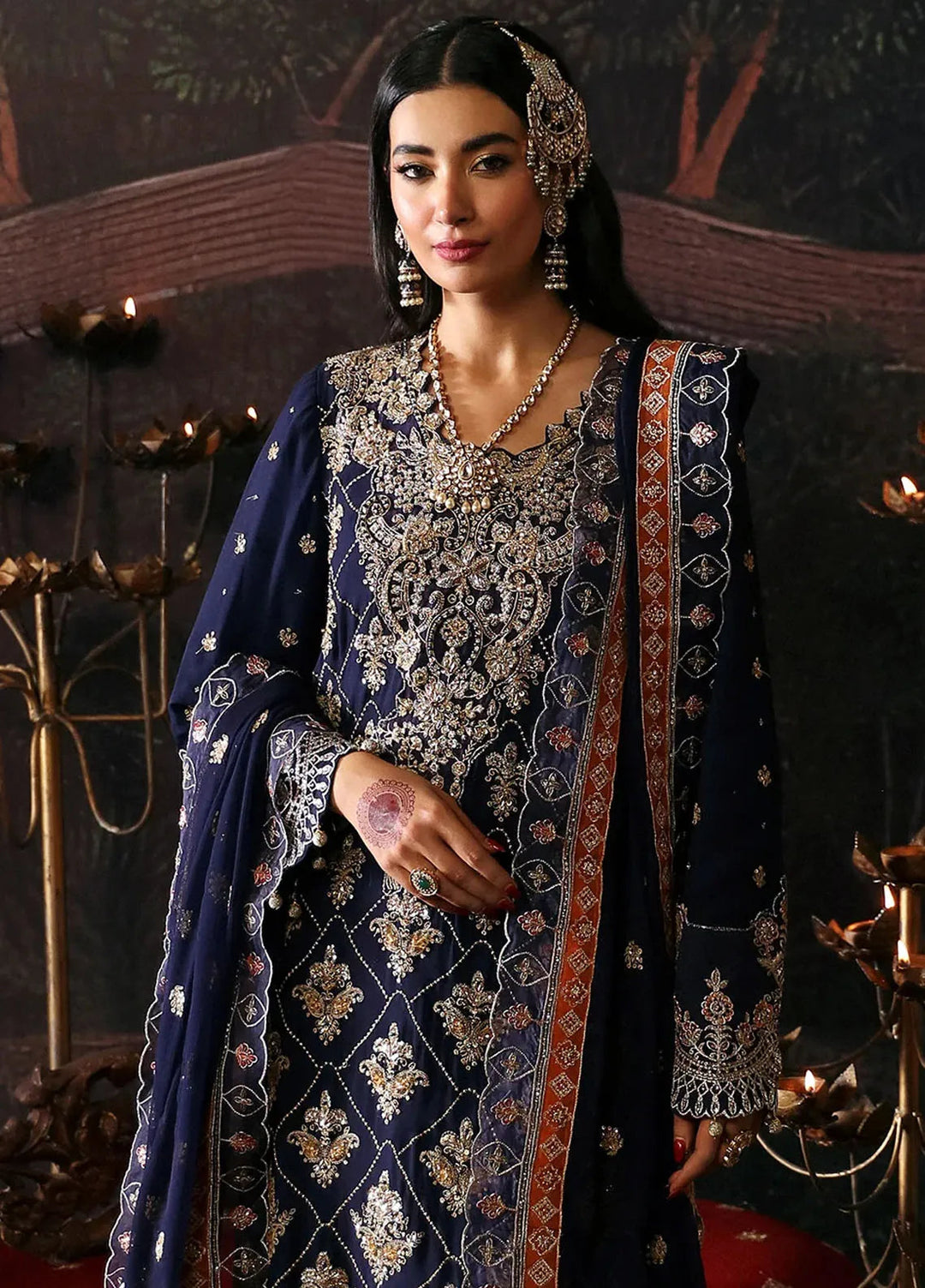 Emaan Adeel Embroidered Chiffon Suits Unstitched 3 Piece EA24DD Nazgul - Formals Collection